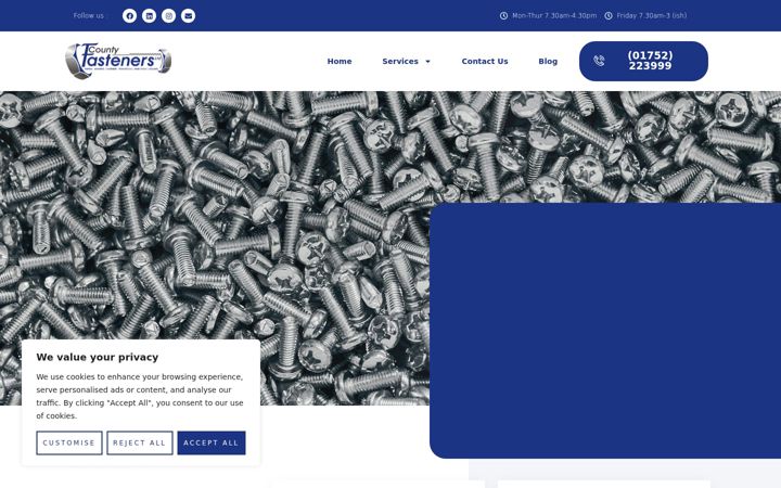 Screenshot of countyfasteners.com