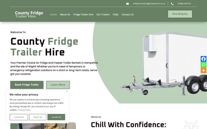 Screenshot of countyfridgetrailerhire.co.uk