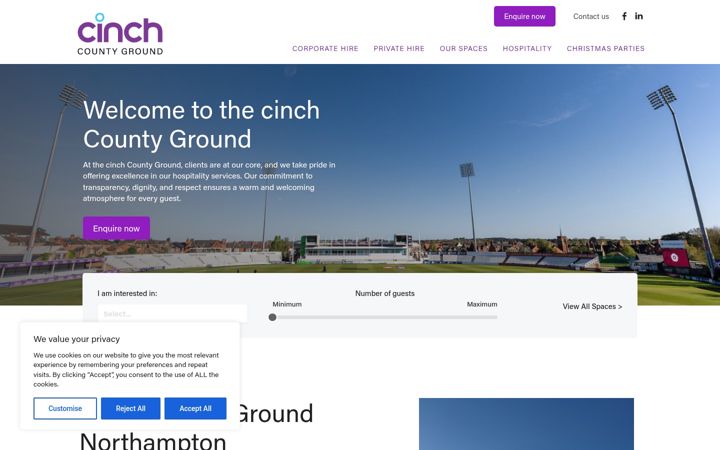 Screenshot of countygroundnorthampton.co.uk