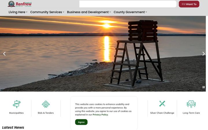 Screenshot ta' countyofrenfrew.on.ca