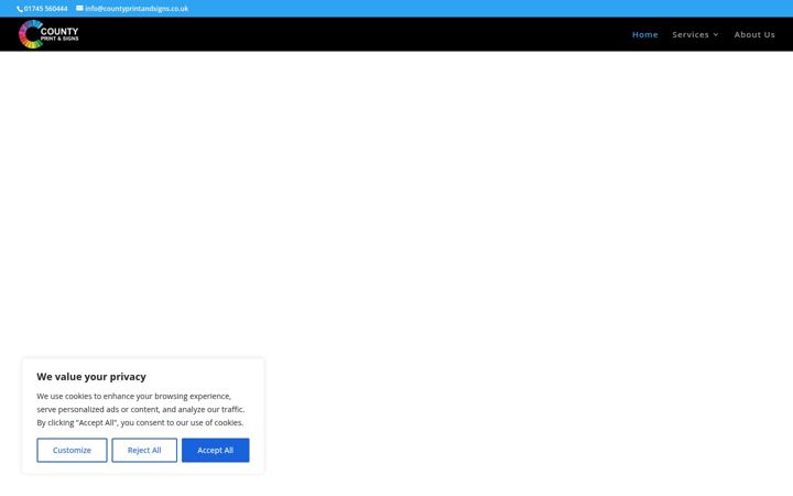 Screenshot of countyprintandsigns.co.uk