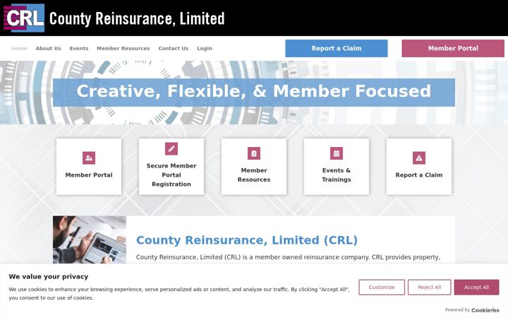 Screenshot of countyreinsurance.org
