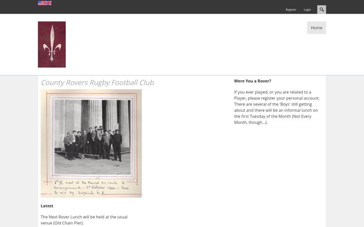 Screenshot of countyroversrfc.com