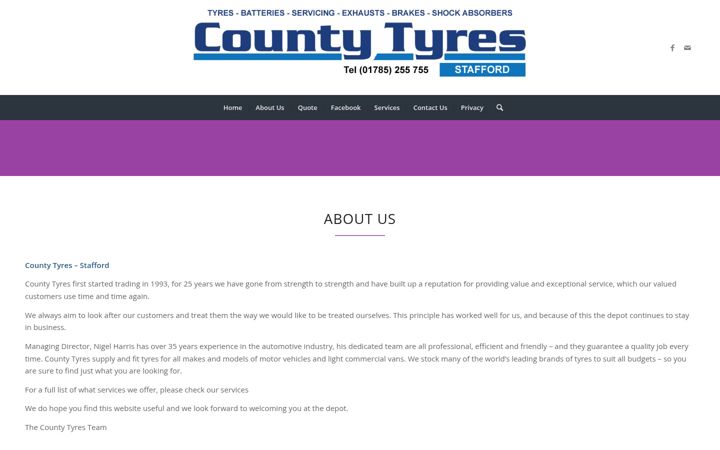 Screenshot von countytyres.co.uk