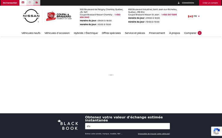 Screenshot of coupalbrassardnissan.com