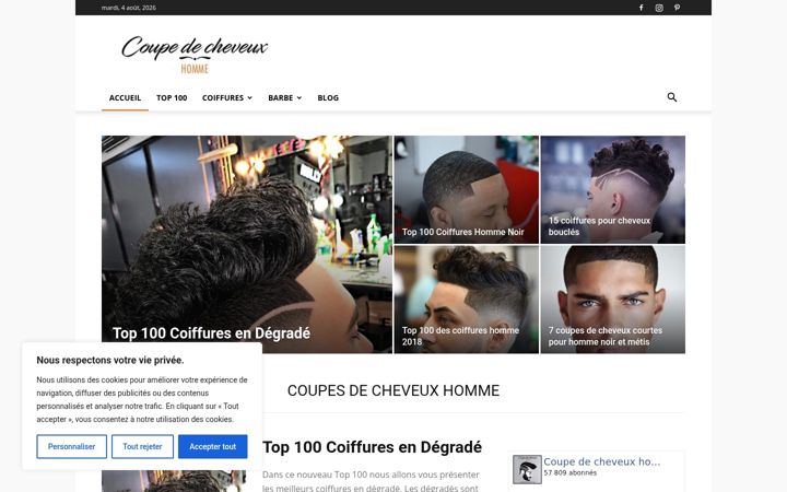 Screenshot of coupedecheveuxhomme.org