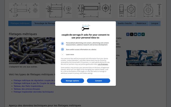 Screenshot of couple-de-serrage.fr
