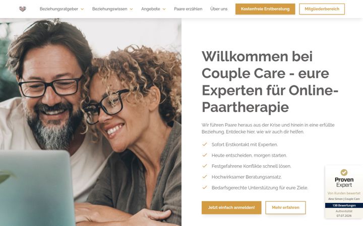 Screenshot of couplecare.de