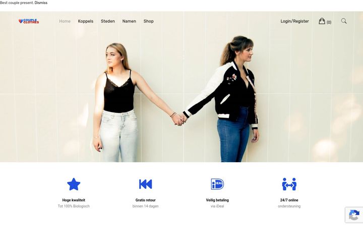 Screenshot of coupleclothes.nl