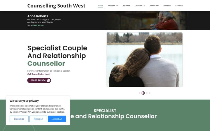 Screenshot von couplecounsellor.co.uk