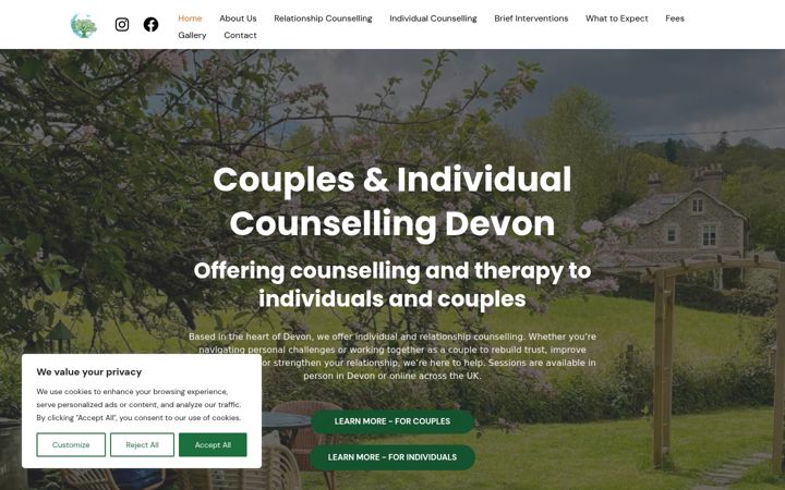 Screenshot of couplescounsellingdevon.co.uk