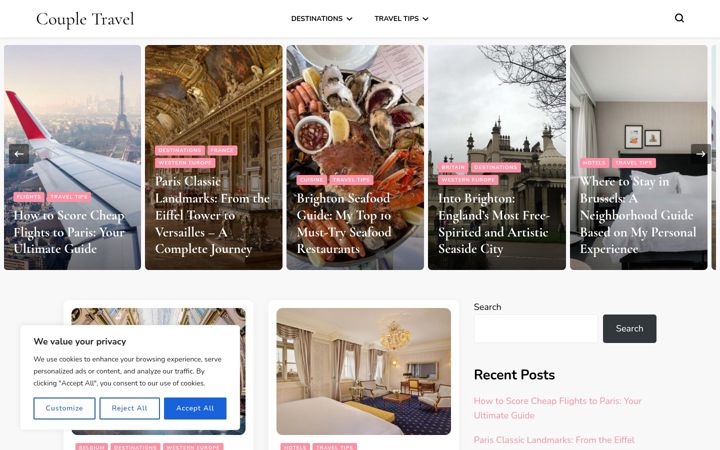 Screenshot of coupletravel.org