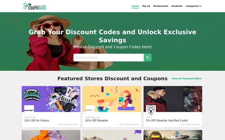 Screenshot of couponado.com