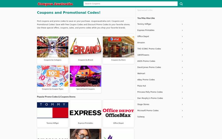 Screenshot of couponaustralia.com