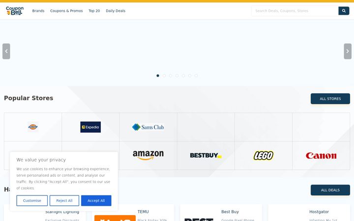 Screenshot of couponbell.com