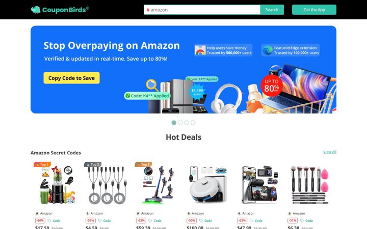 Screenshot of couponbirds.com