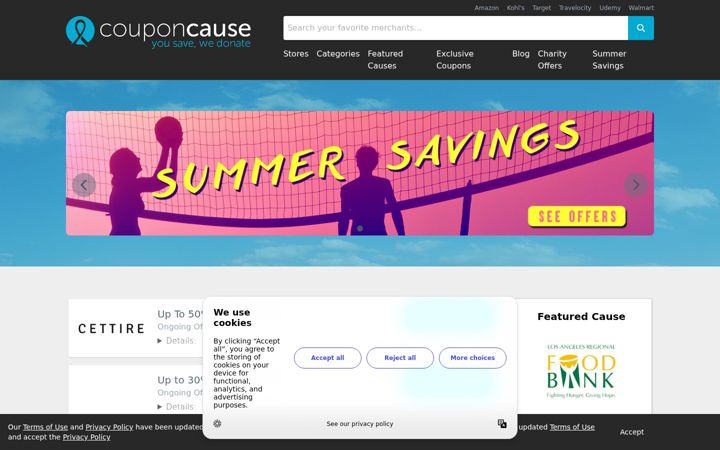 Screenshot of couponcause.com
