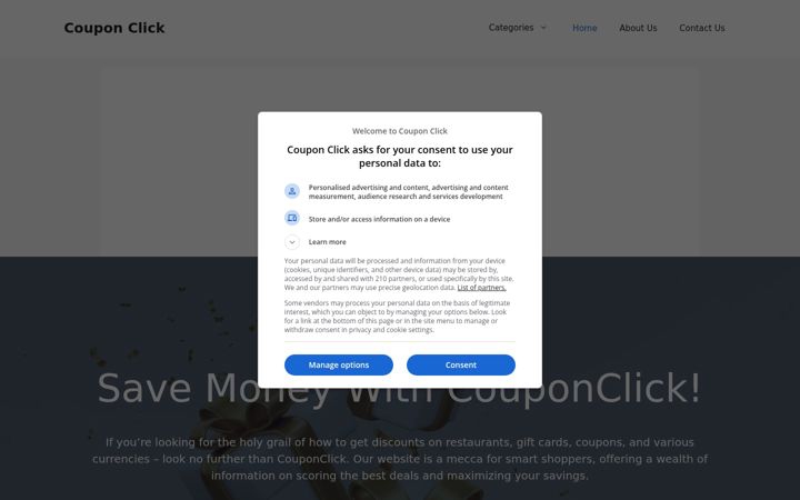 Screenshot di couponclick.net