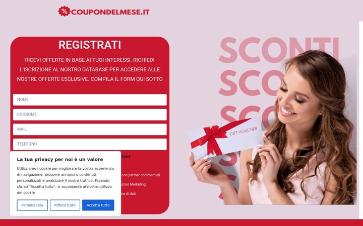 Screenshot of coupondelmese.it