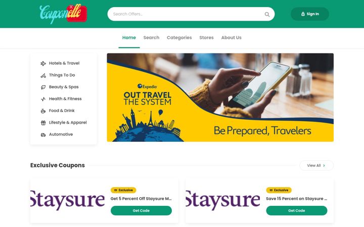 Screenshot of couponelle.com