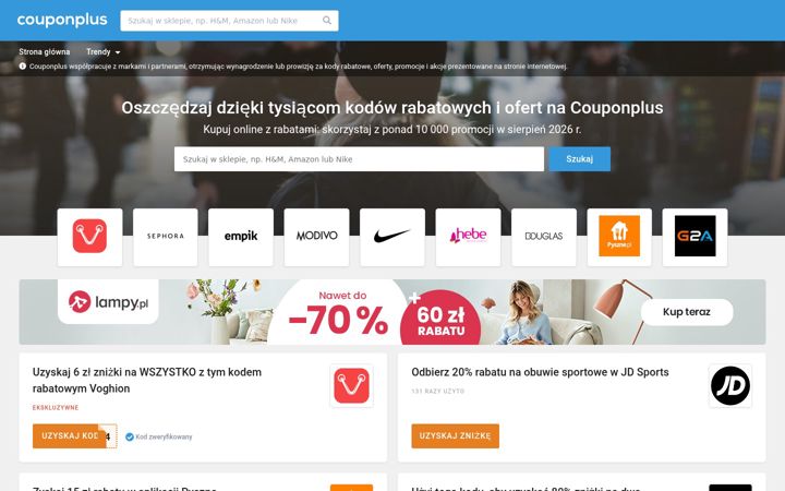 Snímek obrazovky couponplus.pl