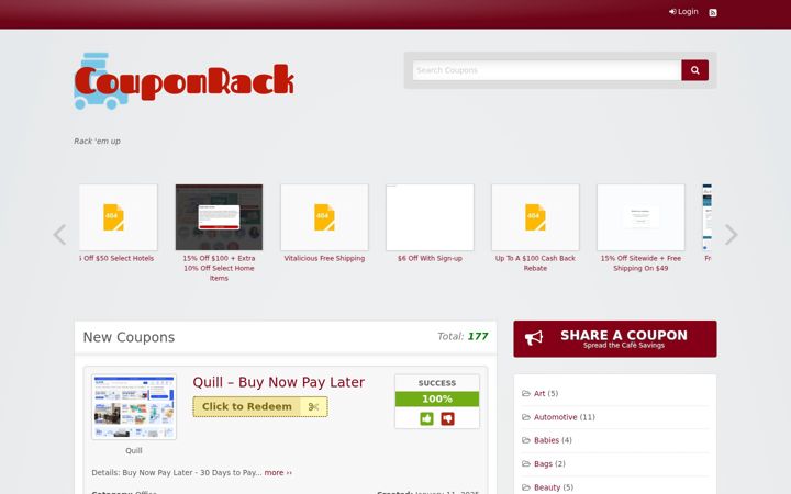 Screenshot di couponrack.net
