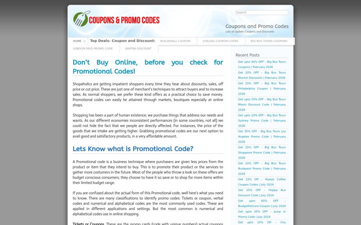 Screenshot of coupons-and-promo-codes.com