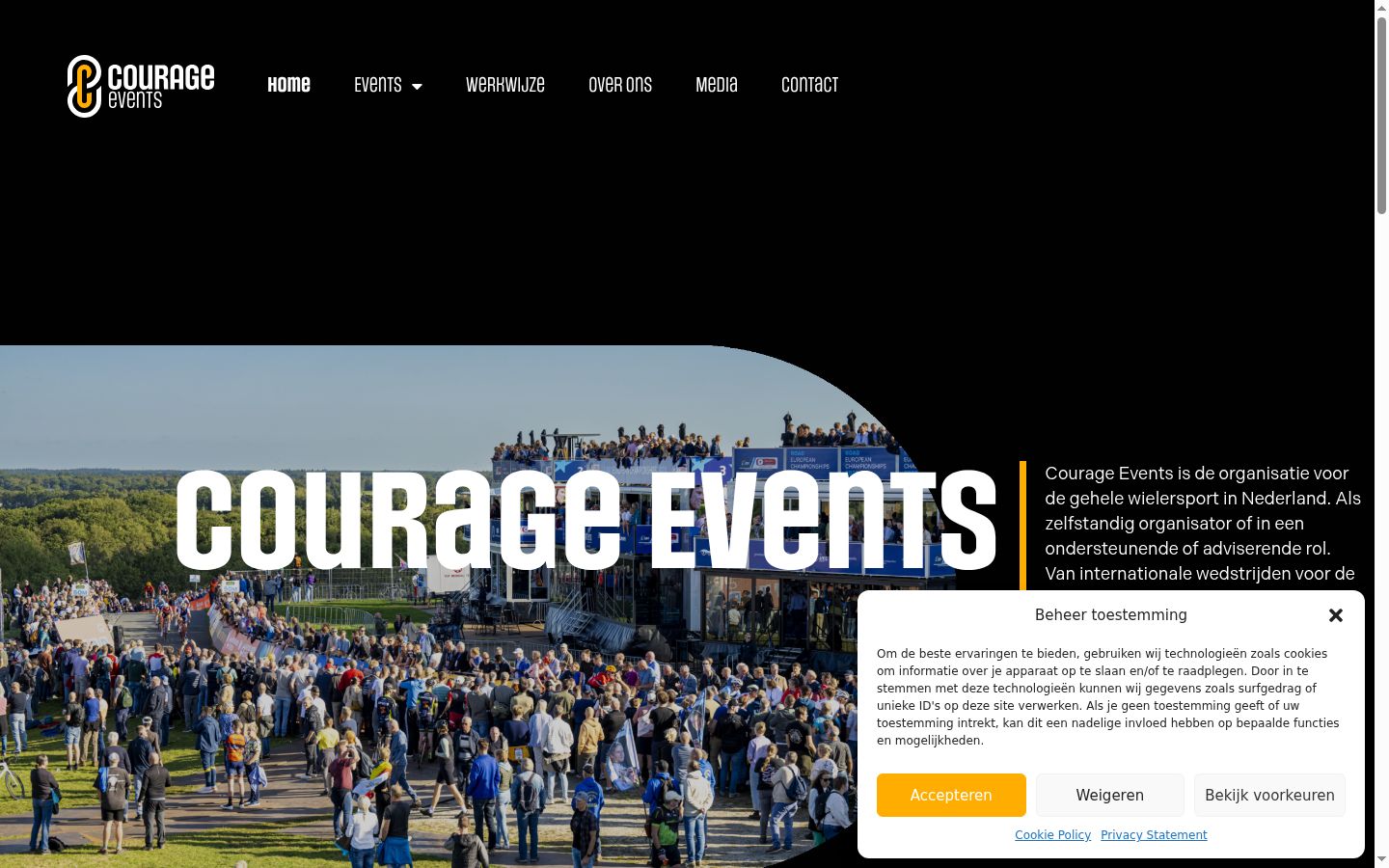 Screenshot of the consent banner shown before any interaction