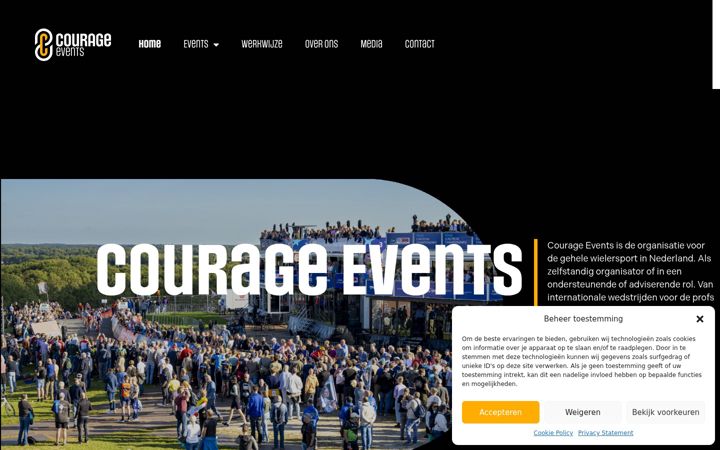 Screenshot of courage-events.nl