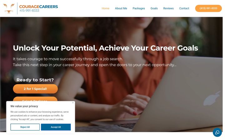 Screenshot of couragecareers.com
