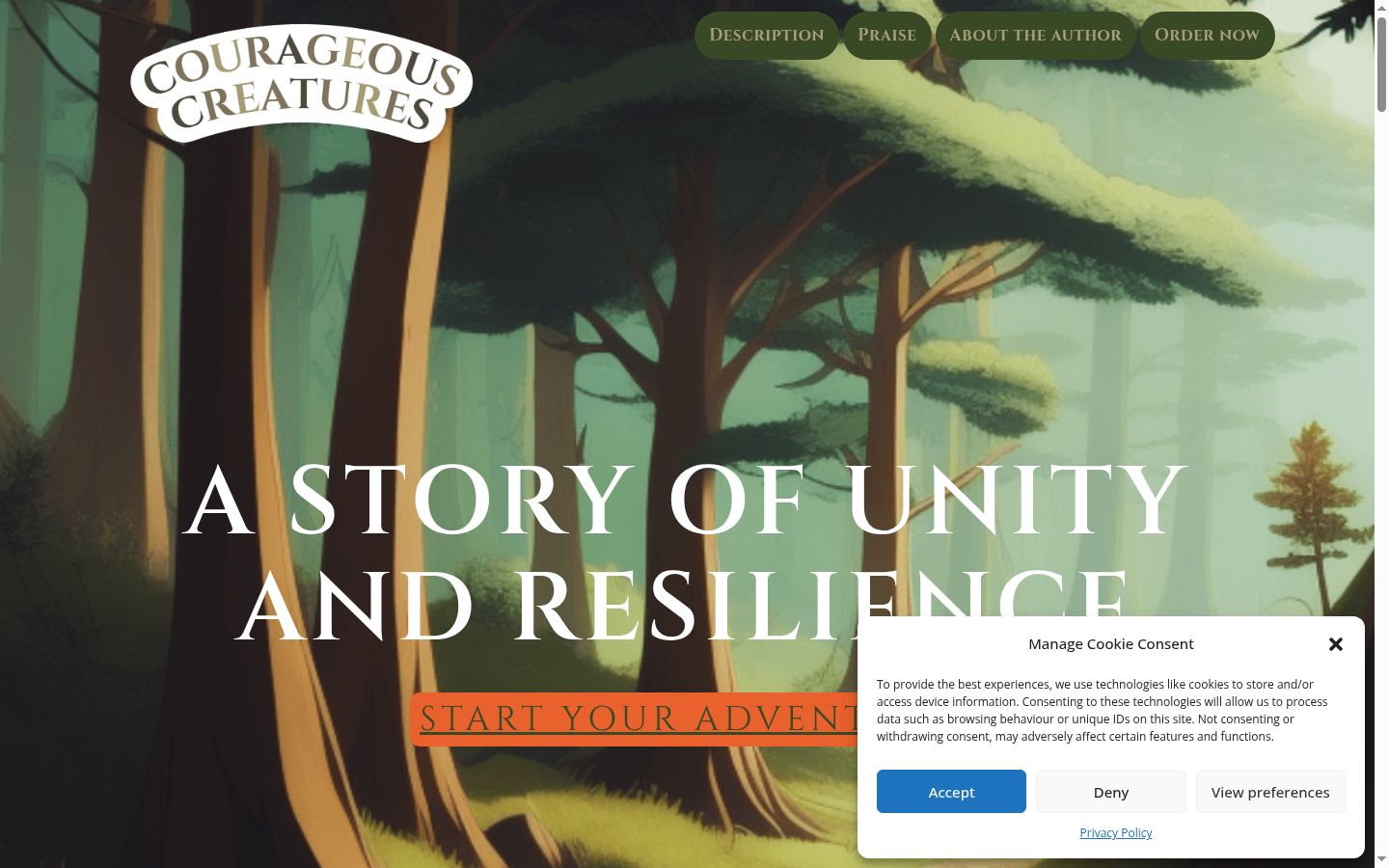 Screenshot of the consent banner shown before any interaction