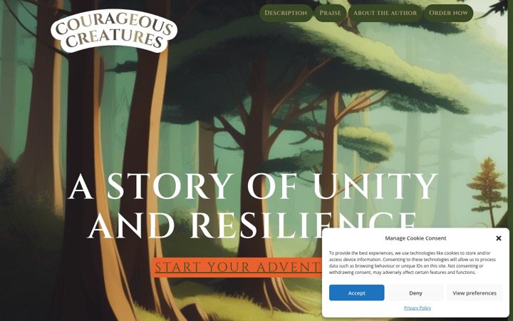 Screenshot of courageous-creatures.co.uk