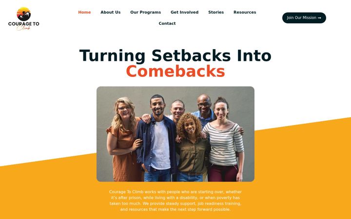 Screenshot of couragetoclimb.org