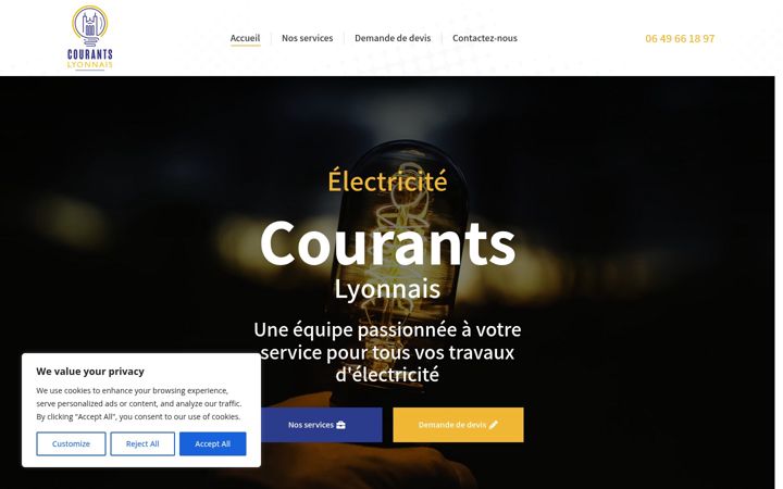 Captură de ecran a courantslyonnais.fr