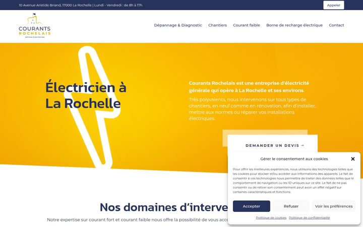 Captură de ecran a courantsrochelais.fr