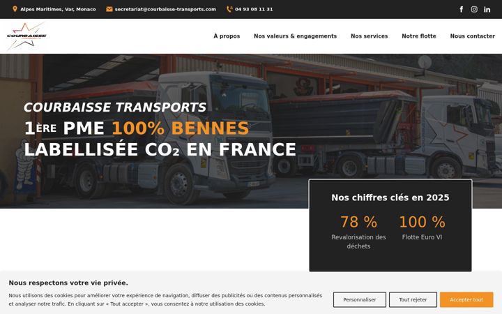 Screenshot of courbaisse-transports.com