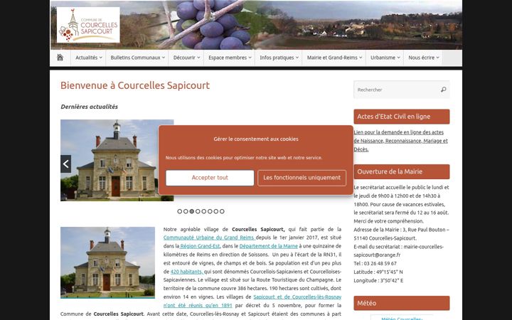 Captură de ecran a courcelles-sapicourt.fr