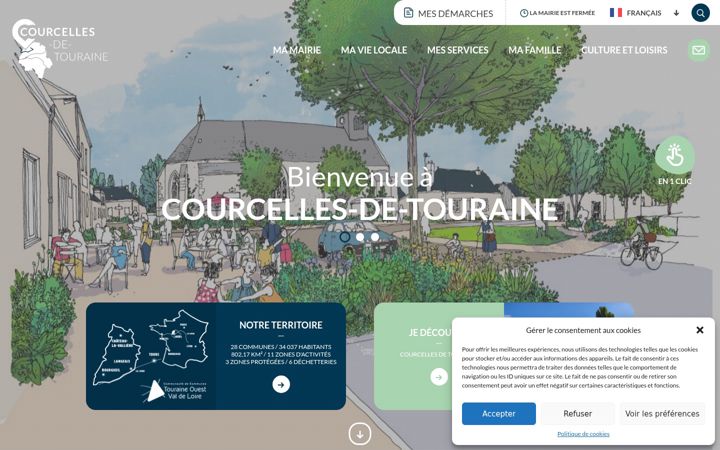 Captură de ecran a courcellesdetouraine.fr