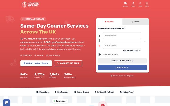 Screenshot of courierexpert.co.uk