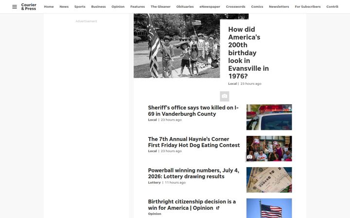 Screenshot of courierpress.com