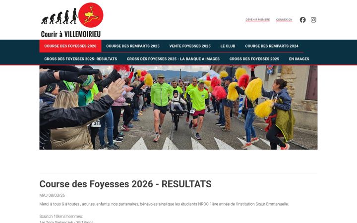 Captură de ecran a courir-a-villemoirieu.fr