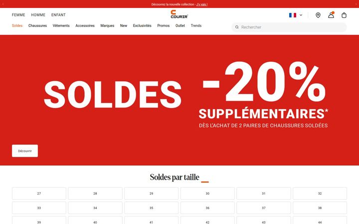 Snimka zaslona za courir.com
