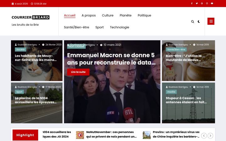 Captură de ecran a courrier-briard.fr