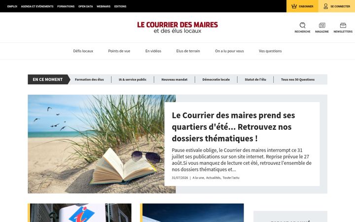 Screenshot of courrierdesmaires.fr