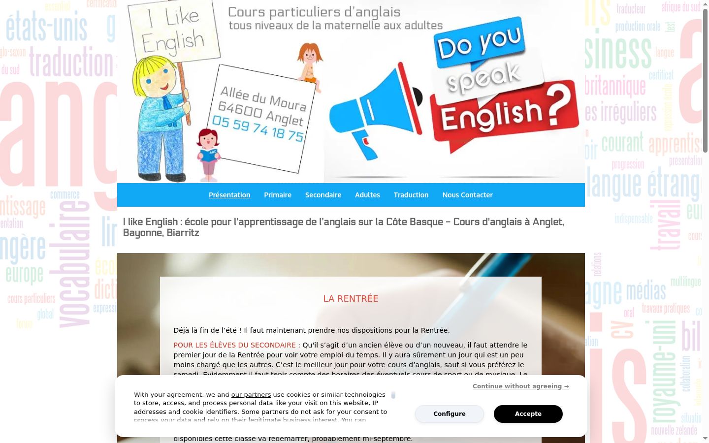 Screenshot of the consent banner shown before any interaction