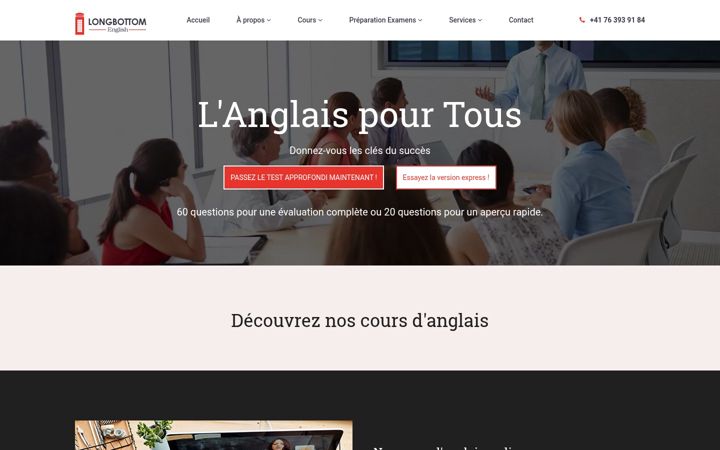 Screenshot of cours-d-anglais.ch