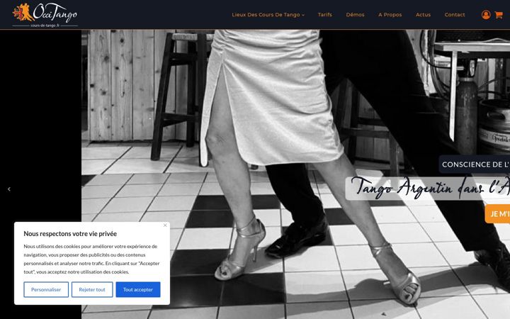 Zrzut ekranu cours-de-tango.fr