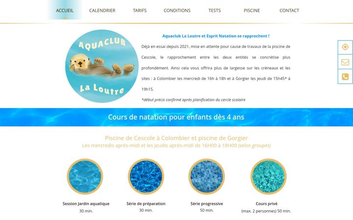 Screenshot of cours-natation.ch