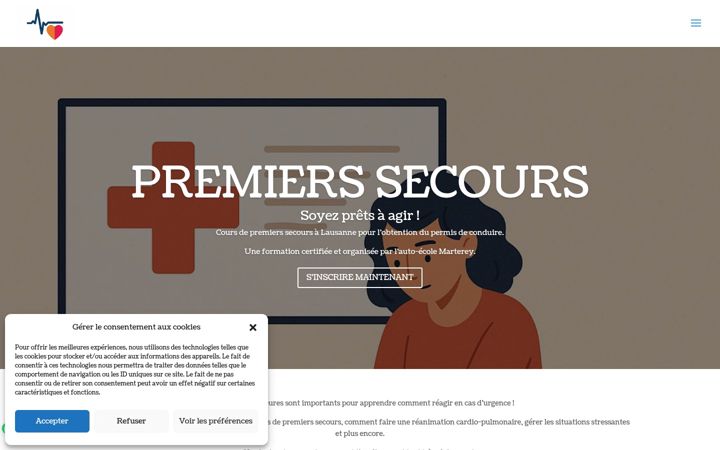 Screenshot of cours-samaritain-lausanne.ch