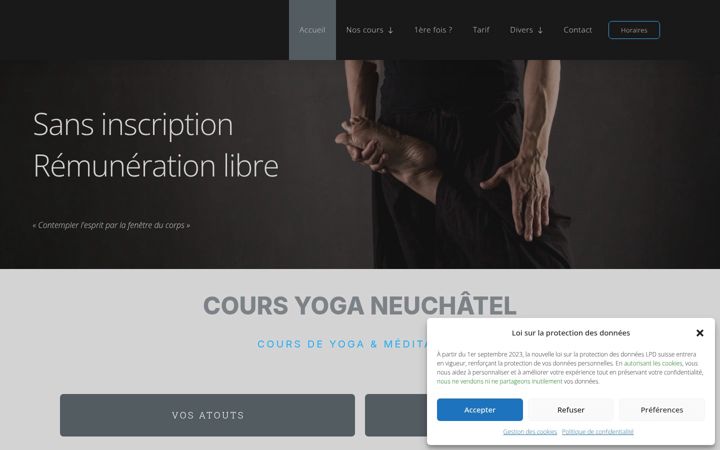 Screenshot of cours-yoga-neuchatel.ch